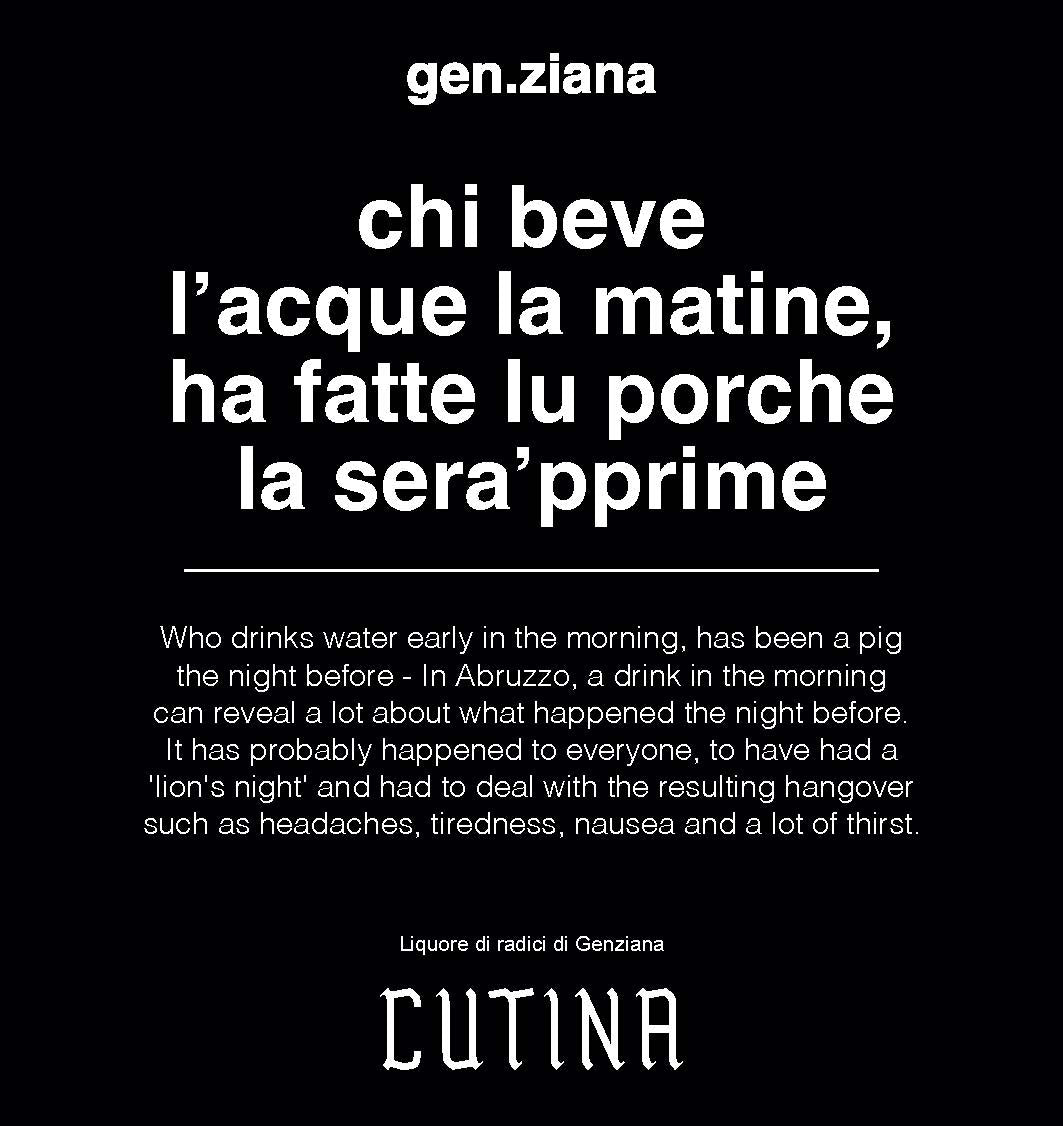 Genziana Cutina Limited Edition – Chi beve l’acque la matine | La Robusta